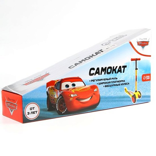 Трехколесный самокат Sima-Land Тачки 7141743 (желтый)