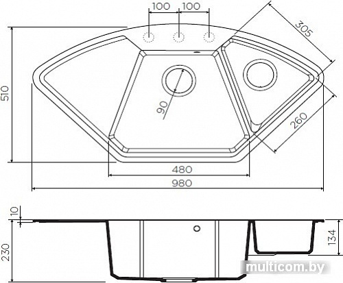 Кухонная мойка Omoikiri Yonaka 98-C-BL 4993716