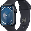 Умные часы Apple Watch Series 9 41 мм (алюминиевый корпус, полуночный/полуночный, спортивный силиконовый ремешок M/L)