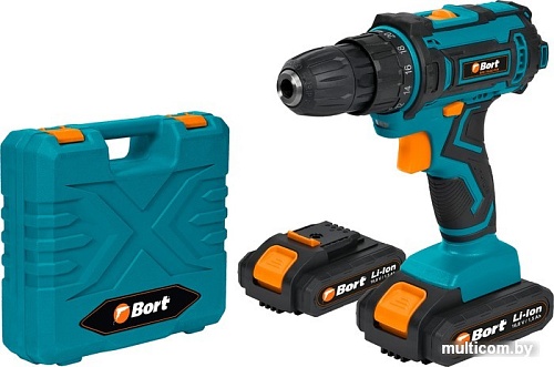 Дрель-шуруповерт Bort BAB-16X2LI-FDK 93413533 (с 2-мя АКБ, кейс)