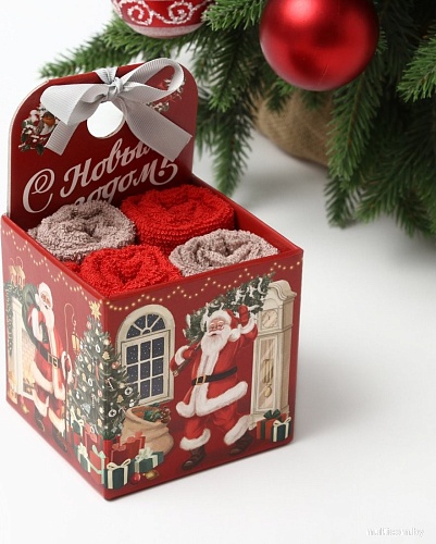 Набор полотенец Этель Санта 10715161 30x30 (4 шт)