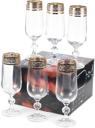 Набор бокалов для шампанского Bohemia Crystal Claudia 40149/43249/180