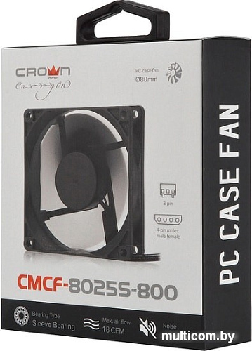 Вентилятор для корпуса CrownMicro CMCF-8025S-800