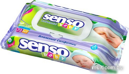 Влажные салфетки Senso Baby Антибактериальные с клапаном (72 шт)