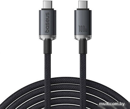 Кабель Baseus Crystal Shine USB3.2 Full-Featured Fast-Charging 100W USB Type-C - USB Type-C (1.5 м, черный)