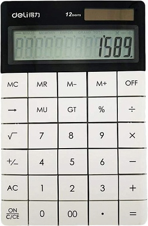 Калькулятор Deli 1589 (белый)