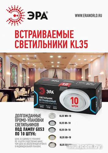 Точечный светильник ЭРА KL35 BK-10/1 (черный металл)