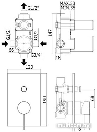 Смеситель Paffoni Rock RO015CR