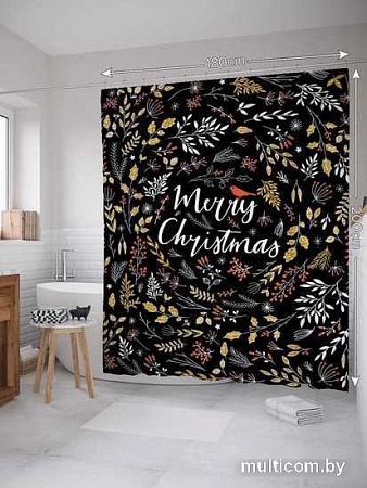 Шторка-занавеска для ванны JoyArty С Рождеством sc_37167