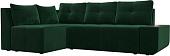 Угловой диван Mebelico Амадэус 109684 (левый, велюр, зеленый)