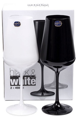 Набор бокалов для вина Bohemia Crystal Sandra Black/White 40728/D4594/D4653/450-2