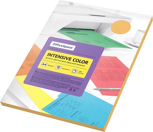 Набор цветной бумаги OfficeSpace Intensive Color A4 IC_38229 (100 л, оранжевый)