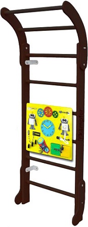 Детский спортивный комплекс Kampfer Baby Step Busyboard (шоколадный/бизиборд желтый)