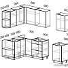 Готовая кухня Интермебель Микс Топ-12 2x1.5м левая (дуб каньон-вудлайн кремовый-венато)