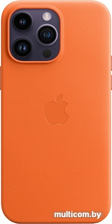 Чехол для телефона Apple MagSafe Leather Case для iPhone 14 Pro Max (оранжевый)