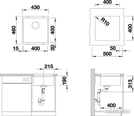 Кухонная мойка ZorG Subline 40 (черный оникс)