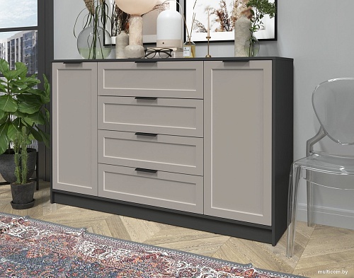 Тумба Интерлиния Концепт Тренд КТ-Т160 (антрацит/луна)