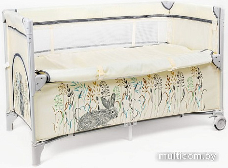 Манеж-кровать Amarobaby Transform Flora AMARO-26TrF/03 (бежевый)