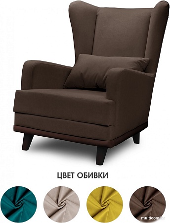 Интерьерное кресло Mio Tesoro Ритм (Velutto 23/шоколад)