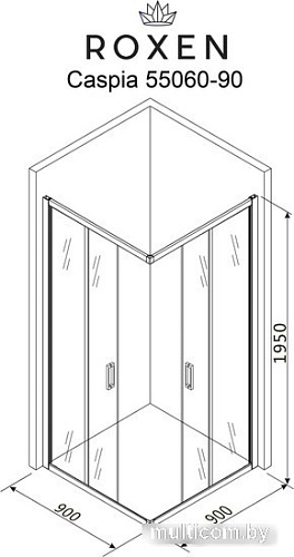 Roxen Caspia 55060-90C 90х90 (матовое стекло/хром)