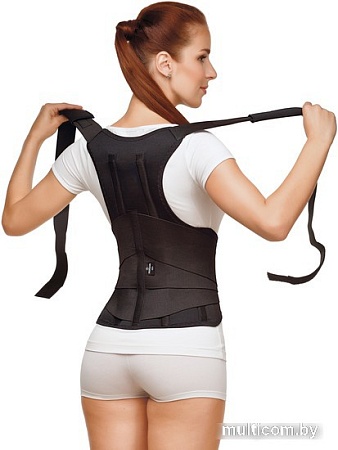 Корсет ортопедический грудопоясничный Польза Грудопоясничный 1402 тип 325-I (р.7, черный)