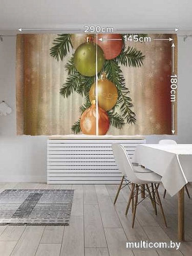 Комплект штор JoyArty Зимний праздник Oxford DeLux 1.45x1.8 м pox_21435 (2 шт)