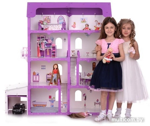 Krasatoys Коттедж Александра с мебелью 000253 (белый/сиреневый)