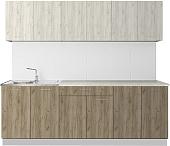 Готовая кухня Артём-Мебель Лана СН-113 без стекла 2.4 (дуб крафт белый/дуб крафт серый)