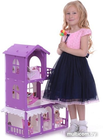 Krasatoys Дом Николь с мебелью 000287 (белый/сиреневый)