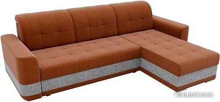 Угловой диван Mebelico Честер 61125 (правый, рогожка, коричневый/серый)