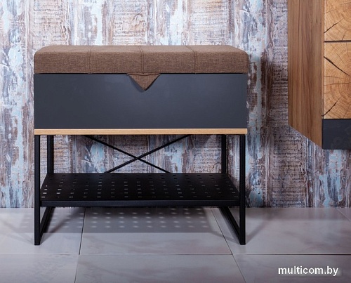 Банкетка Бриклаер Форест Фиджи 60 (дуб золотой/антрацит)