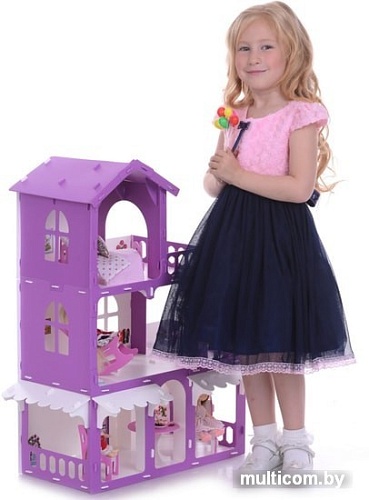 Krasatoys Дом Николь с мебелью 000287 (белый/сиреневый)