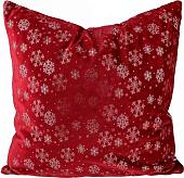 Декоративная подушка Домашняя Мода Новогодний принт (35х35, бордо)