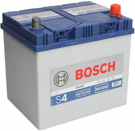 Автомобильный аккумулятор Bosch S4 024 (560410054) 60 А/ч JIS