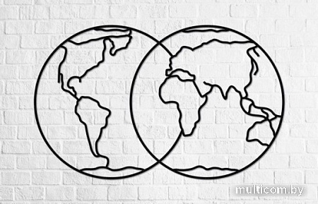 Настенная фигура Eco-Wood-Art Полушария земли