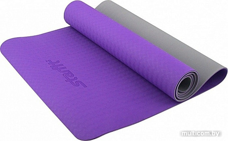 Коврик Starfit FM-201 TPE (5 мм, фиолетовый/серый)