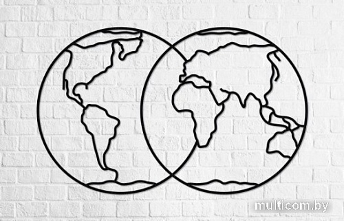 Настенная фигура Eco-Wood-Art Полушария земли