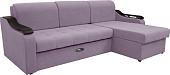 Диван Сириус Лидер-4 с оттоманкой НПБ 260x165 (Eva 13 велюр светло-фиолетовый)