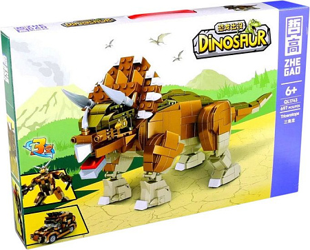 Конструктор Zhe Gao Dinosaur QL1743 Трицератопс 3 в 1