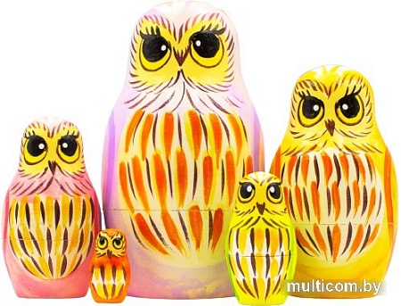 Развивающая игра Брестская Матрешка Совушки (набор 5 шт)