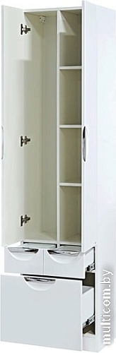 Мебель для ванных комнат Misty шкаф-пенал Жасмин-50 без корзины (белая эмаль)