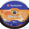 DVD+R диск Verbatim 4.7Gb 16x Verbatim DL 43523 (10 шт.)
