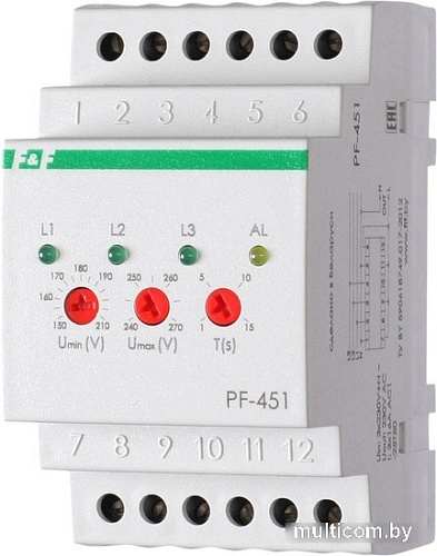 Реле контроля фаз Евроавтоматика F&F PF-451 EA04.005.003