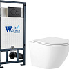 Унитаз подвесной Saniteco KW-9003W + Marberg 507 RD MT-BL + Marberg 507