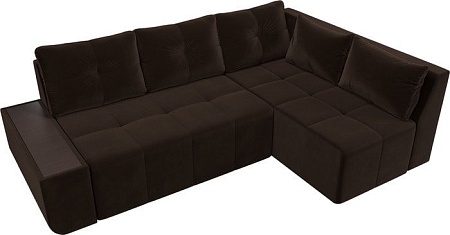 Угловой диван Mebelico Амадэус 109694 (правый, микровельвет, коричневый)