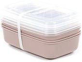 Набор контейнеров Полесье №40 1.6л с крышками73805 (4 шт, темно-кремовый/прозрачный)