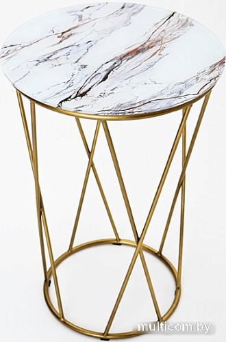 Журнальный столик RasGar Престиж Аллюр (золото/белый МДФ)