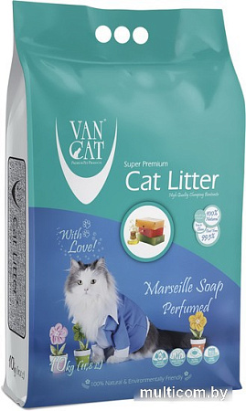 Наполнитель для туалета Van Cat Marseille Soap с ароматом марсельского мыла 10 кг