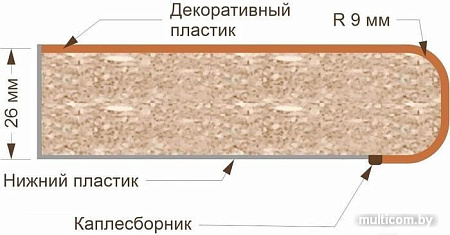 Кухня Кортекс-мебель Корнелия Экстра 1.8м (дуб сонома/королевский опал)