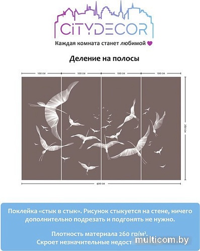 Виниловые обои Citydecor Perfect Lines 11 400x260